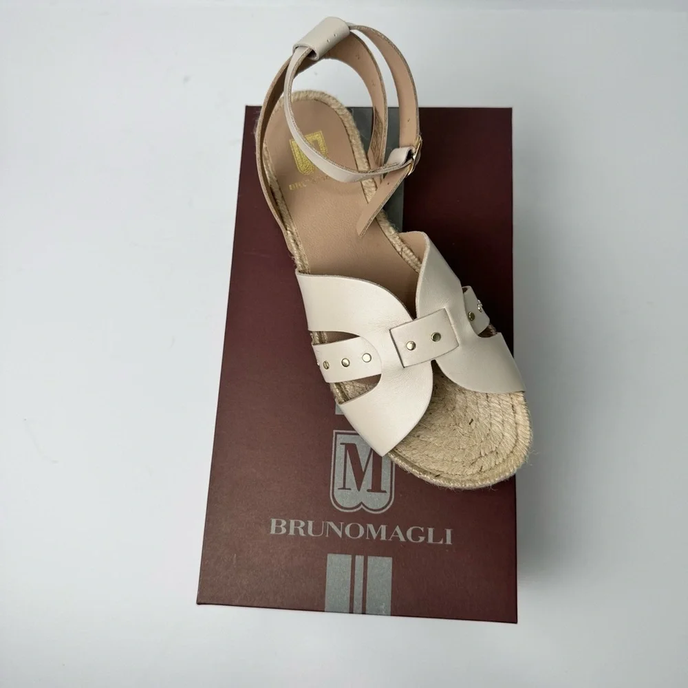 Bruno Magli Cream Espadrille Sandals